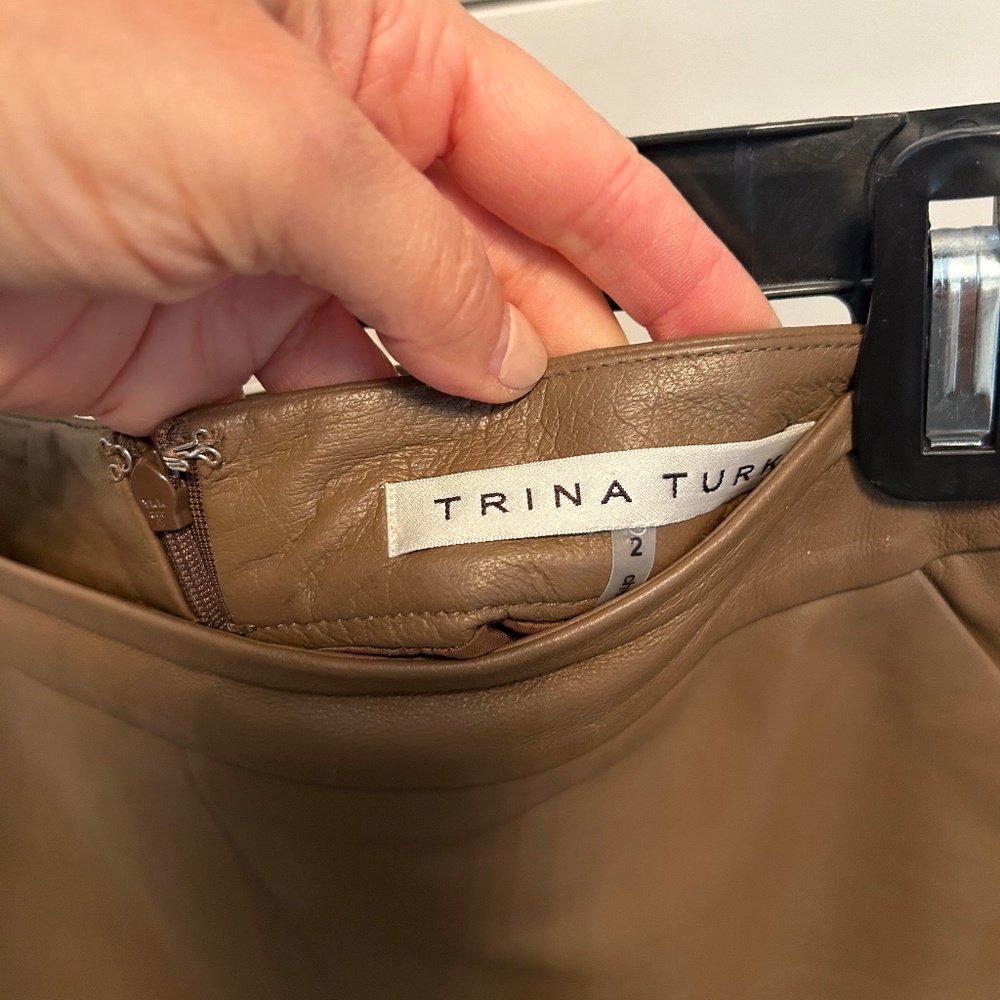 Trina Turk Leather Skirt